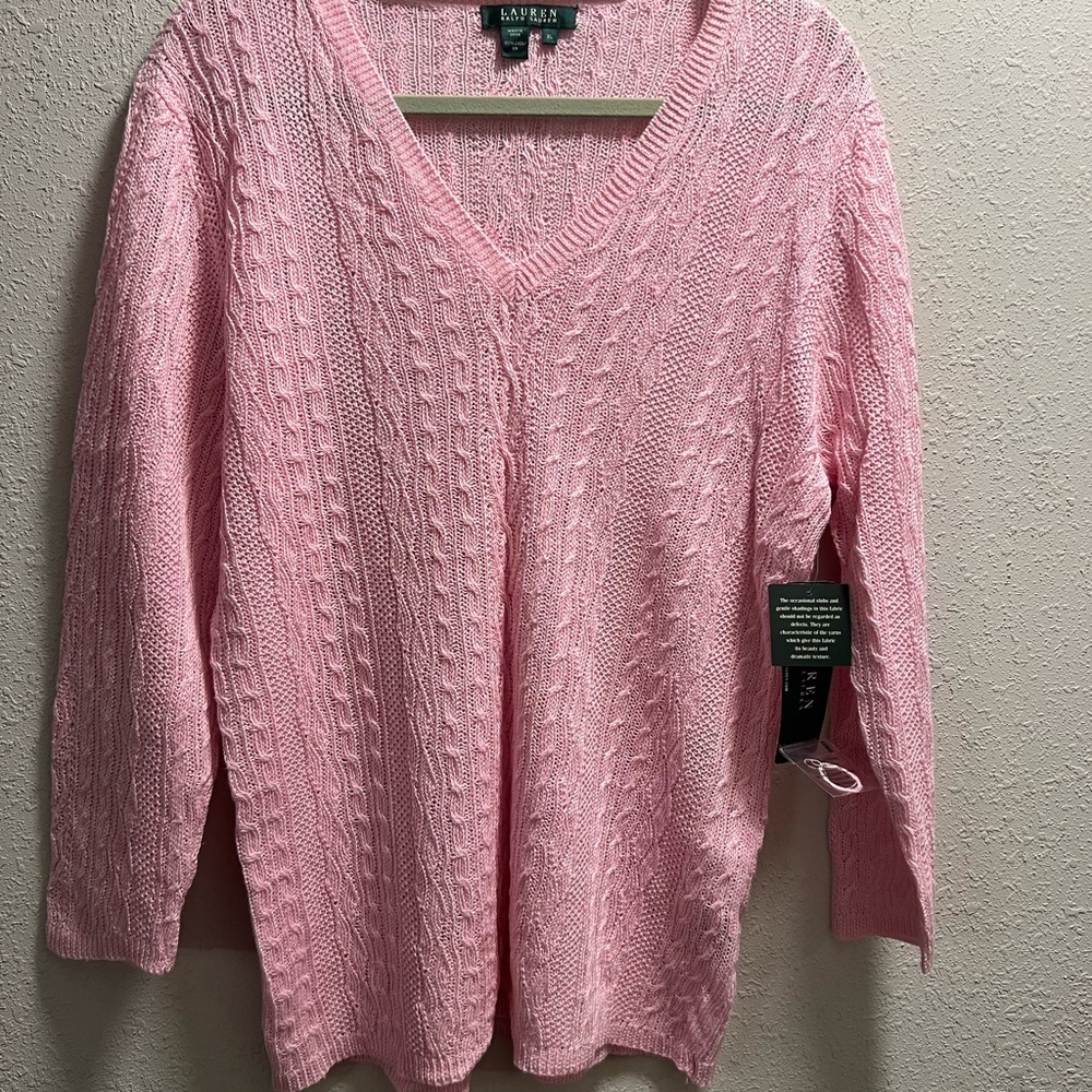 Lauren Ralph Lauren Pink Cable Knit Sweater